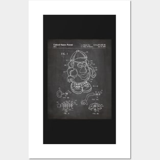 Retro Toys Patent - Kids Toy Childrens Bedroom Art - Black Chalkboard Posters and Art